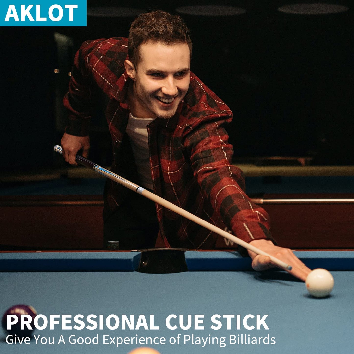 AKLOT 4x 58" Maple Pool Cues