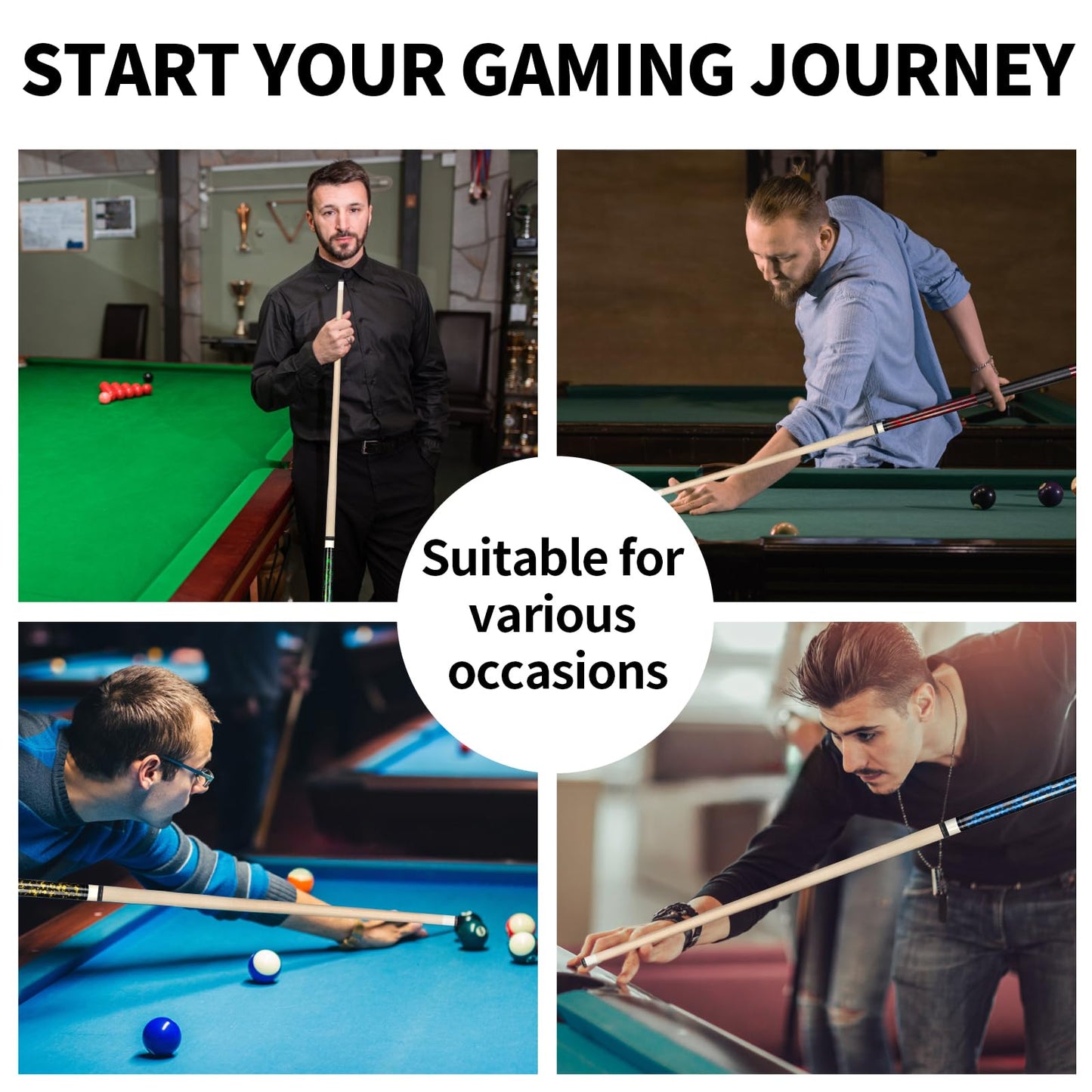 LOTKEY 4-Piece Pool Cue Set