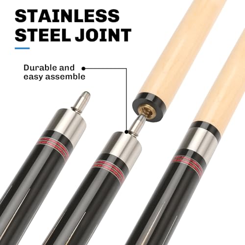 Kmise 58" Maple Pool Cue with Case