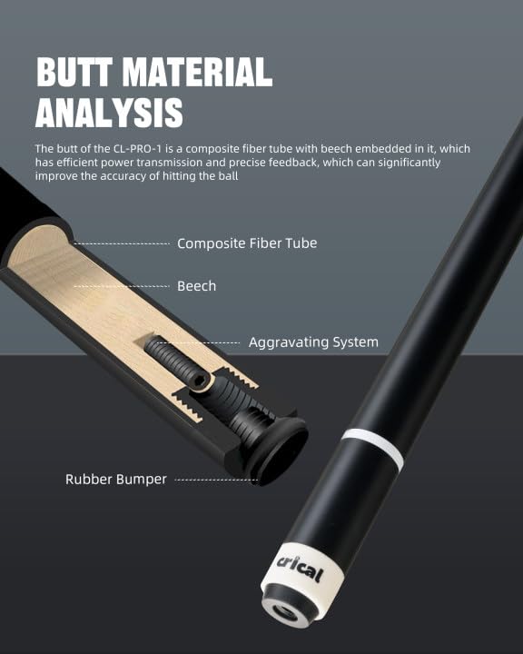 CRICAL 58" Carbon Fiber Pool Cue