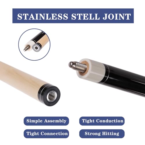 58" Canadian Maple Pool Cue – 13mm Tip