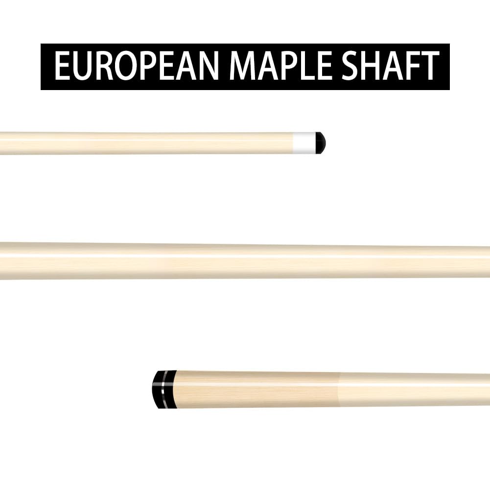 4-Pack 58" Maple Pool Cue Sticks – Includes Chalk