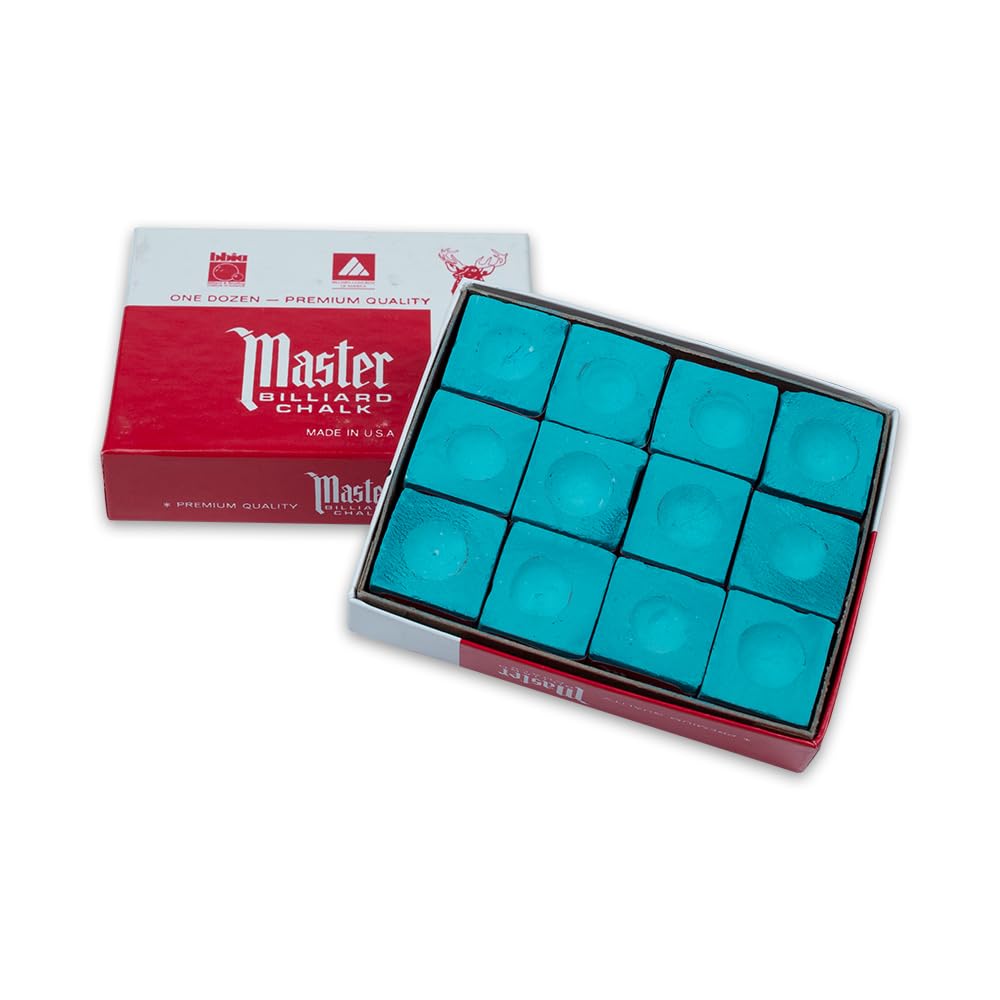 Master Billiard/Pool Cue Chalk Box, 12 Cubes