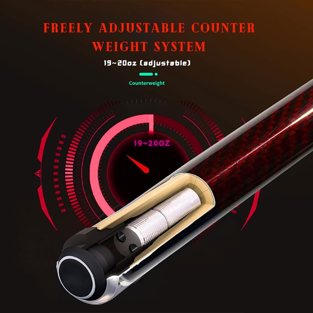 OKHEALING 58" Carbon Fiber Pool Cue