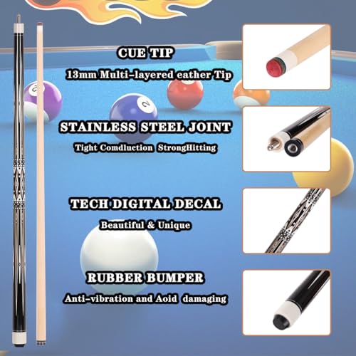 58" Canadian Maple Pool Cue – 13mm Tip