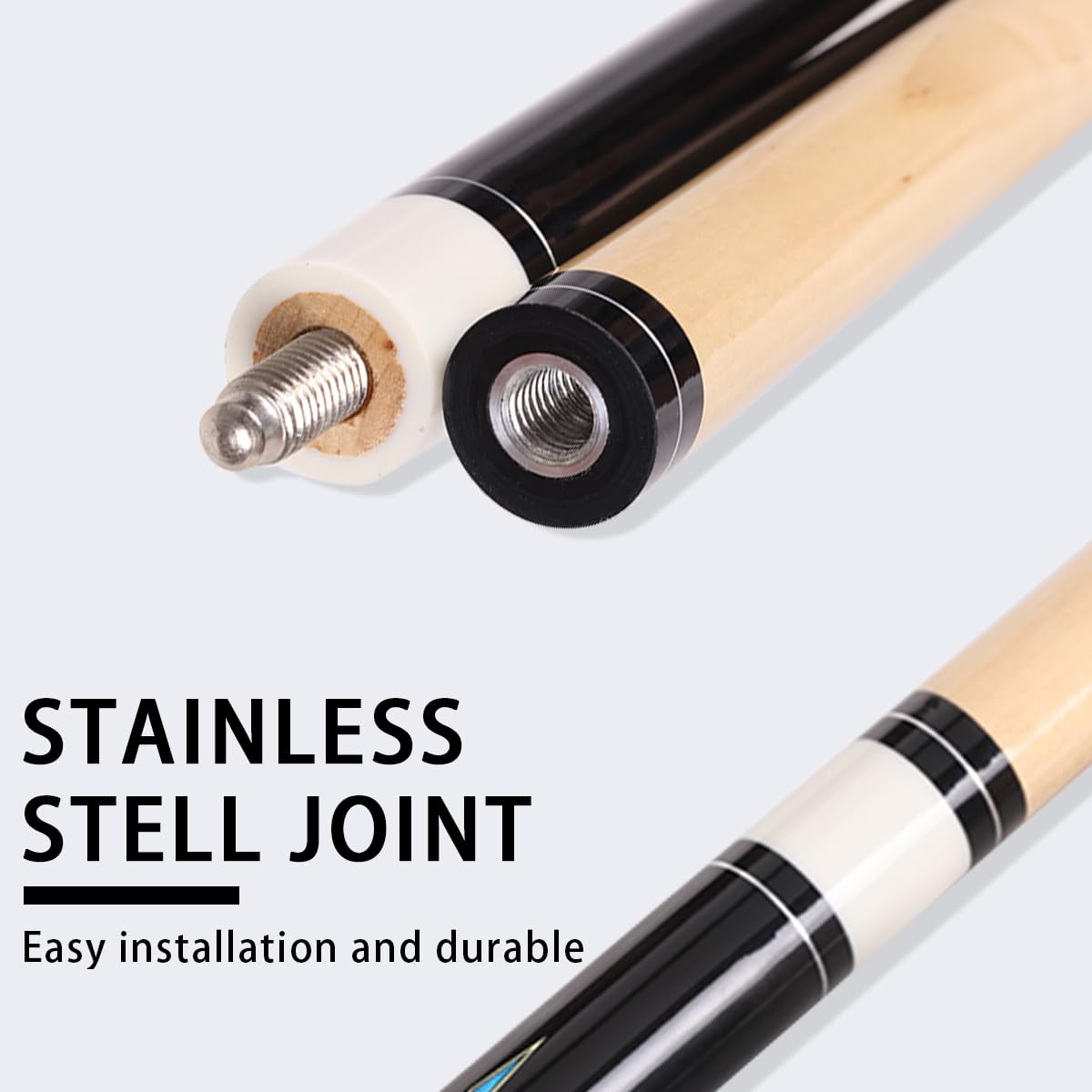 58" Canadian Maple Pool Cue – 13mm Tip