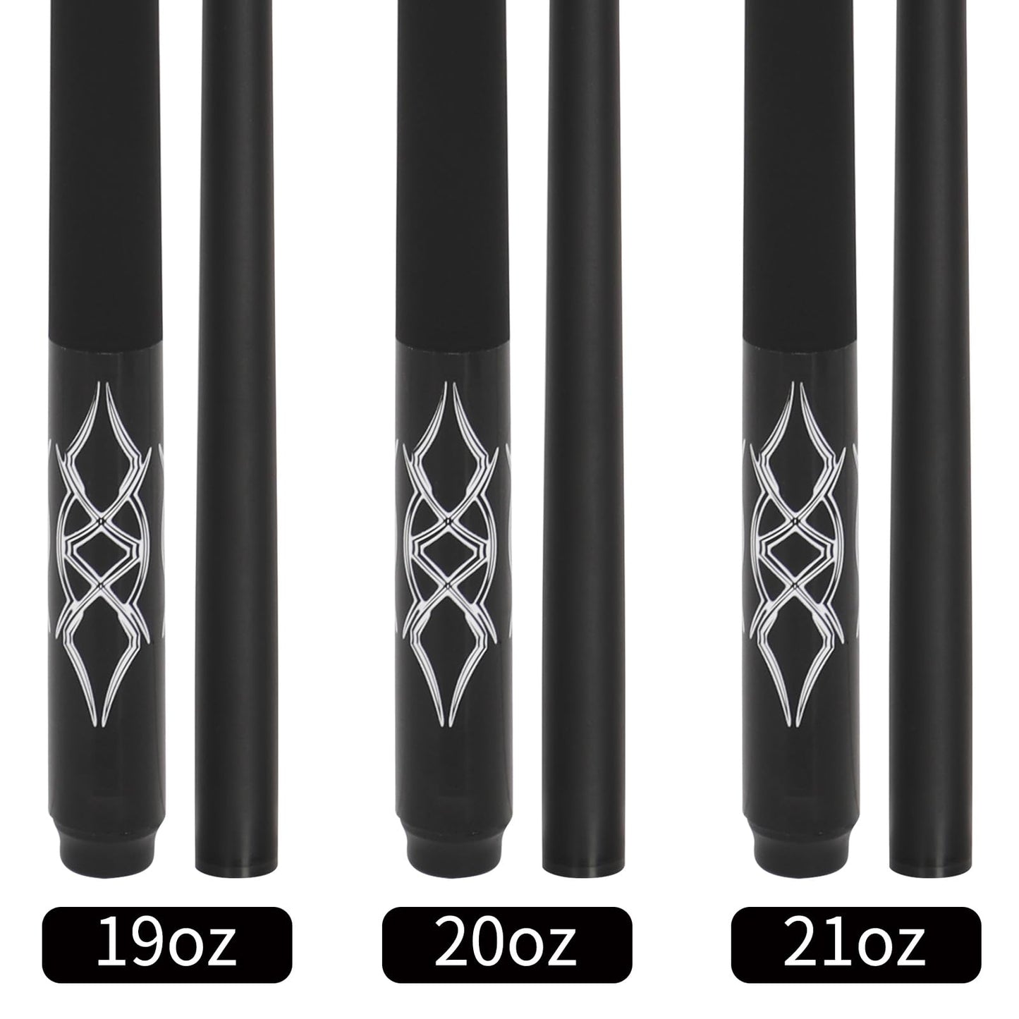 58" Fiberglass Graphite Pool Cue Sticks – 18-21oz
