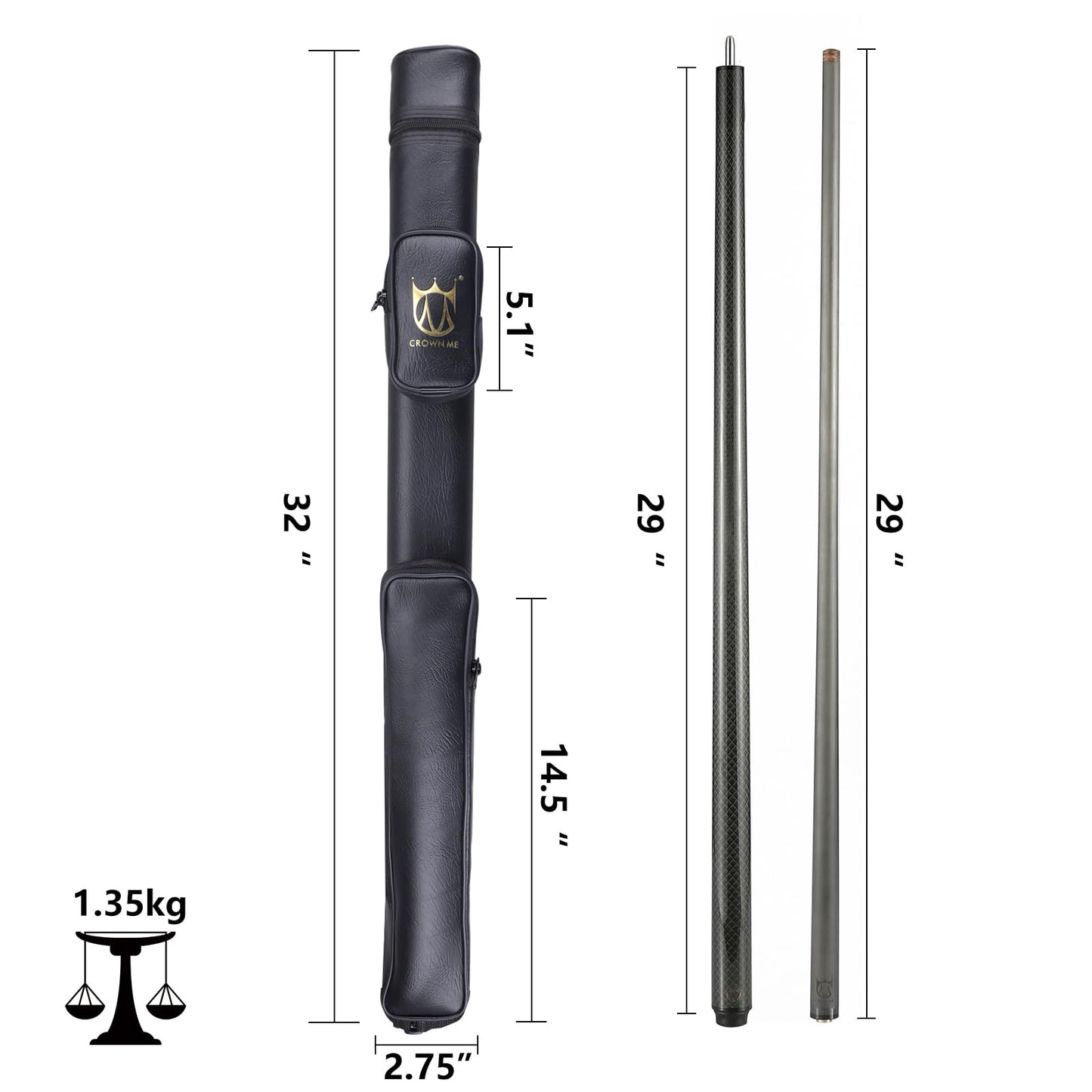CROWN ME Carbon Fiber Pool Cue