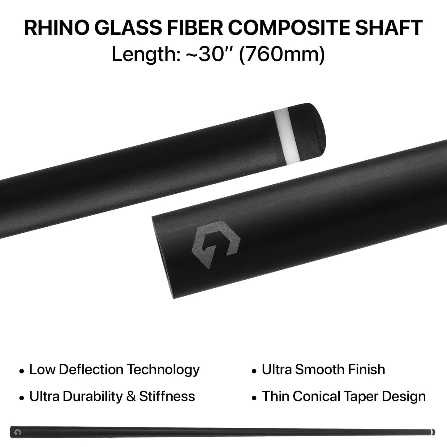 RHINO G-w Series Pool Cue – 12.5mm Tip, Exotic Woods