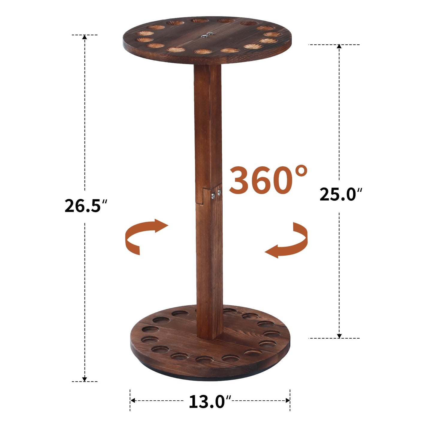 Rotating 15-Stick Pool Cue Rack