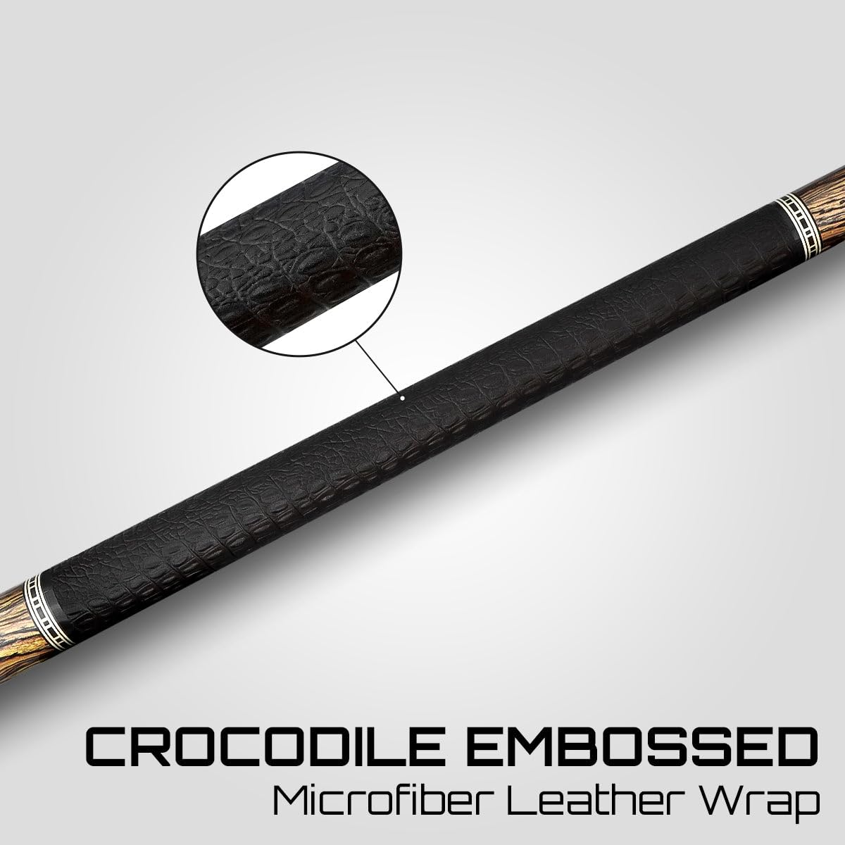 RHINO Retro Pool Cue Crocodile Wrap