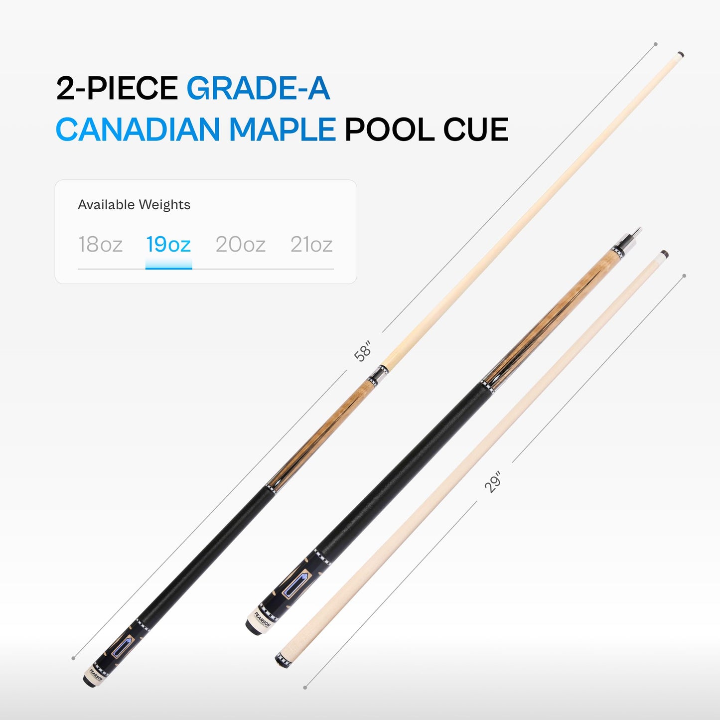 PEARSON Prestige 58" Maple Pool Cue