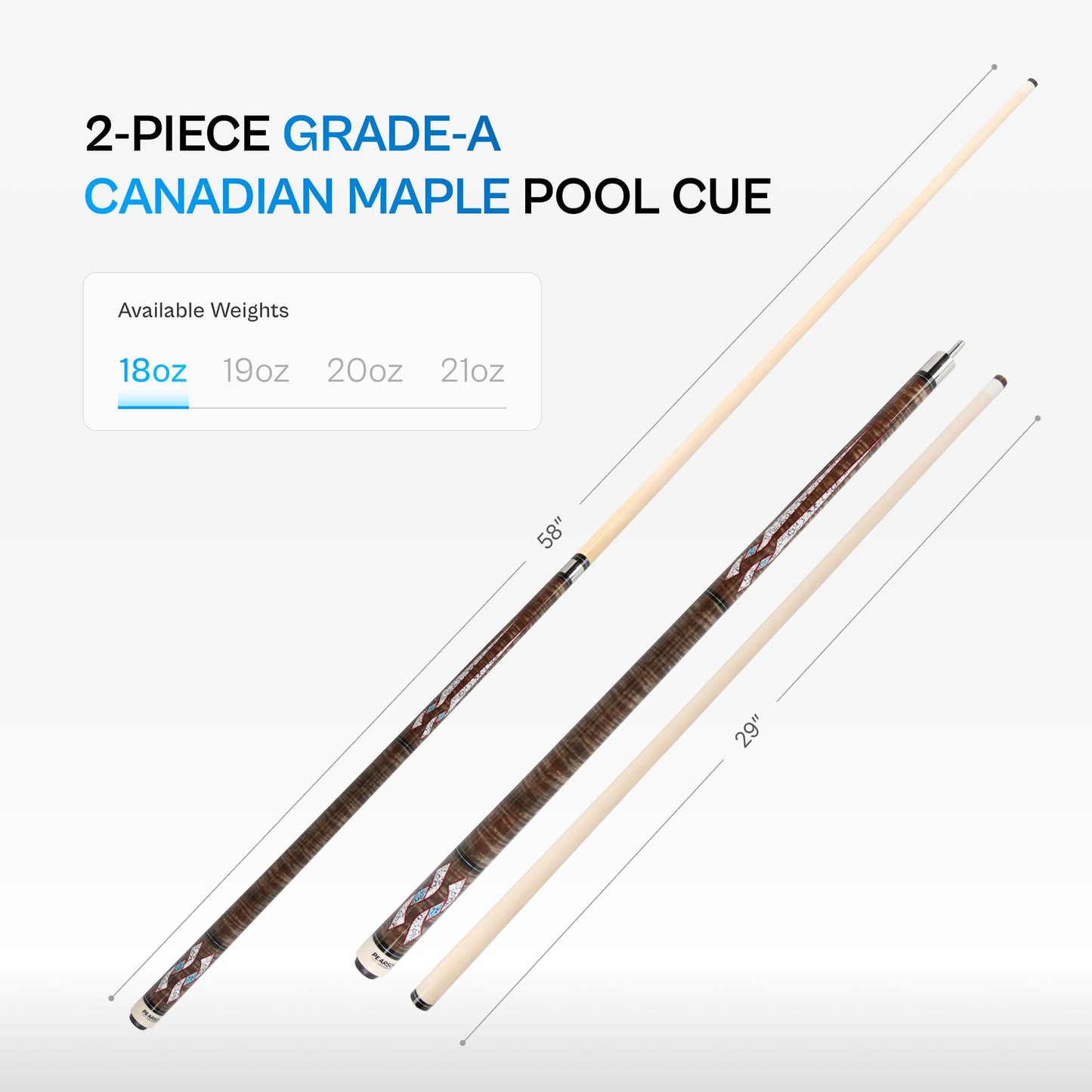 PEARSON Prestige 58" Maple Pool Cue