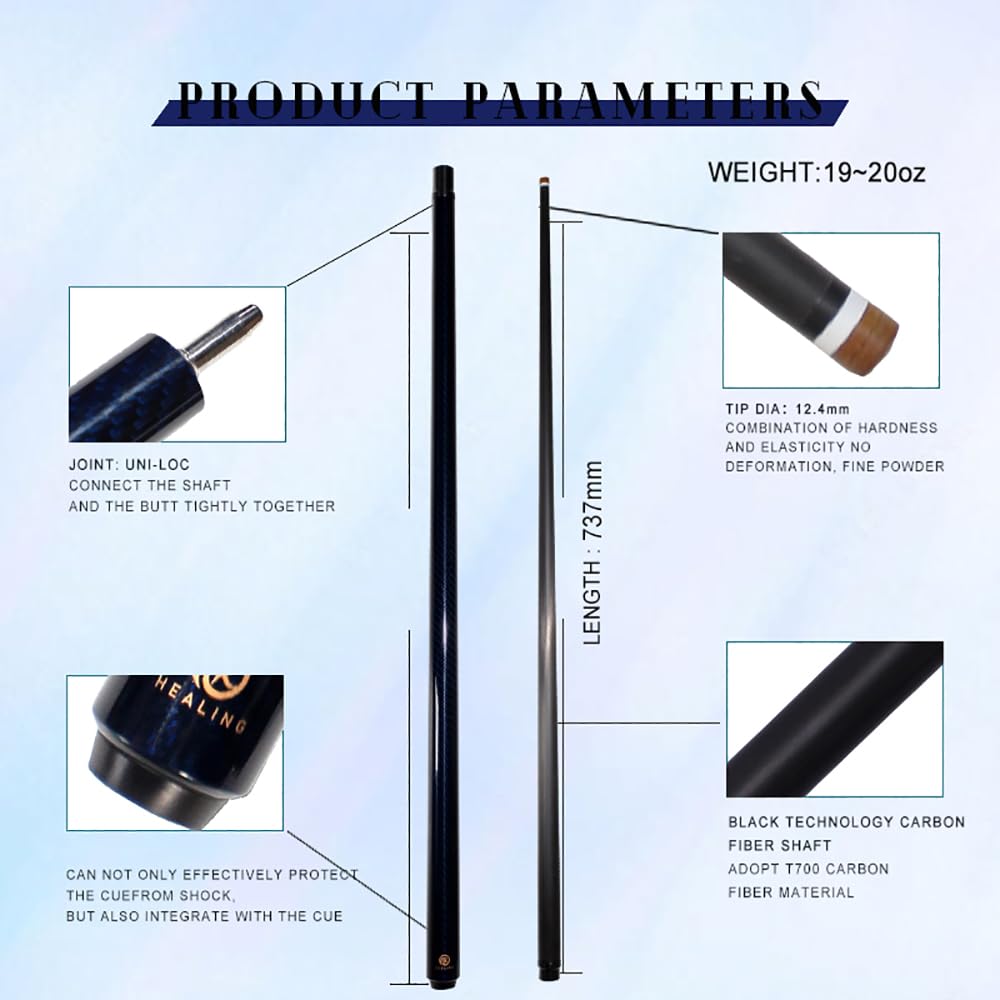 OKHEALING 58" Carbon Fiber Pool Cue