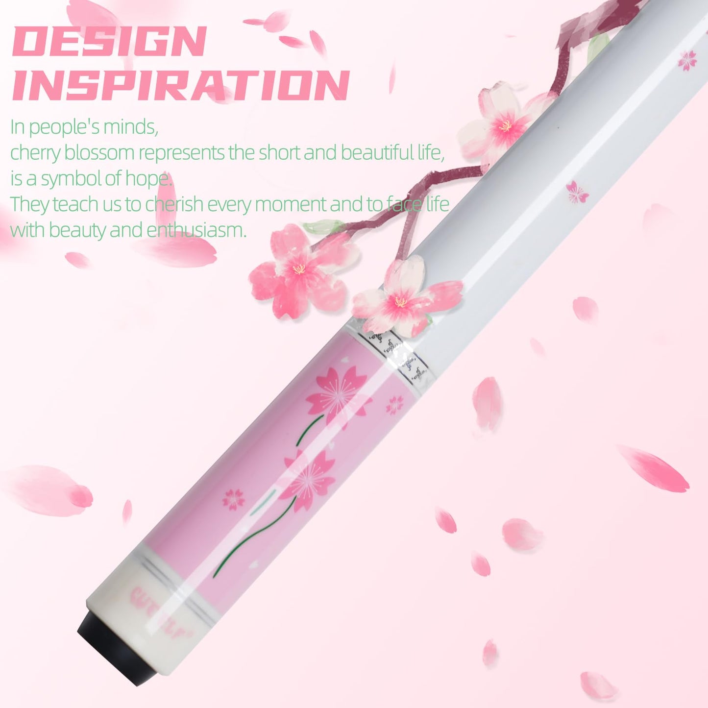 58" Carbon Fiber Pool Cue – Pink, Low Deflection