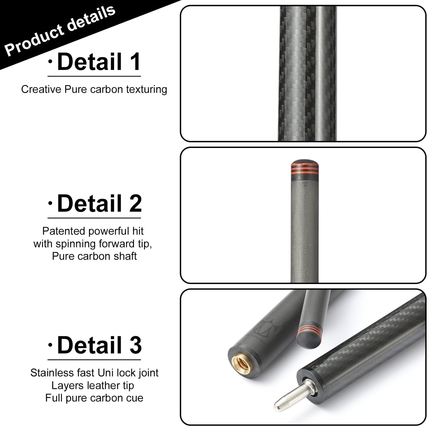 CROWN ME Carbon Fiber Pool Cue