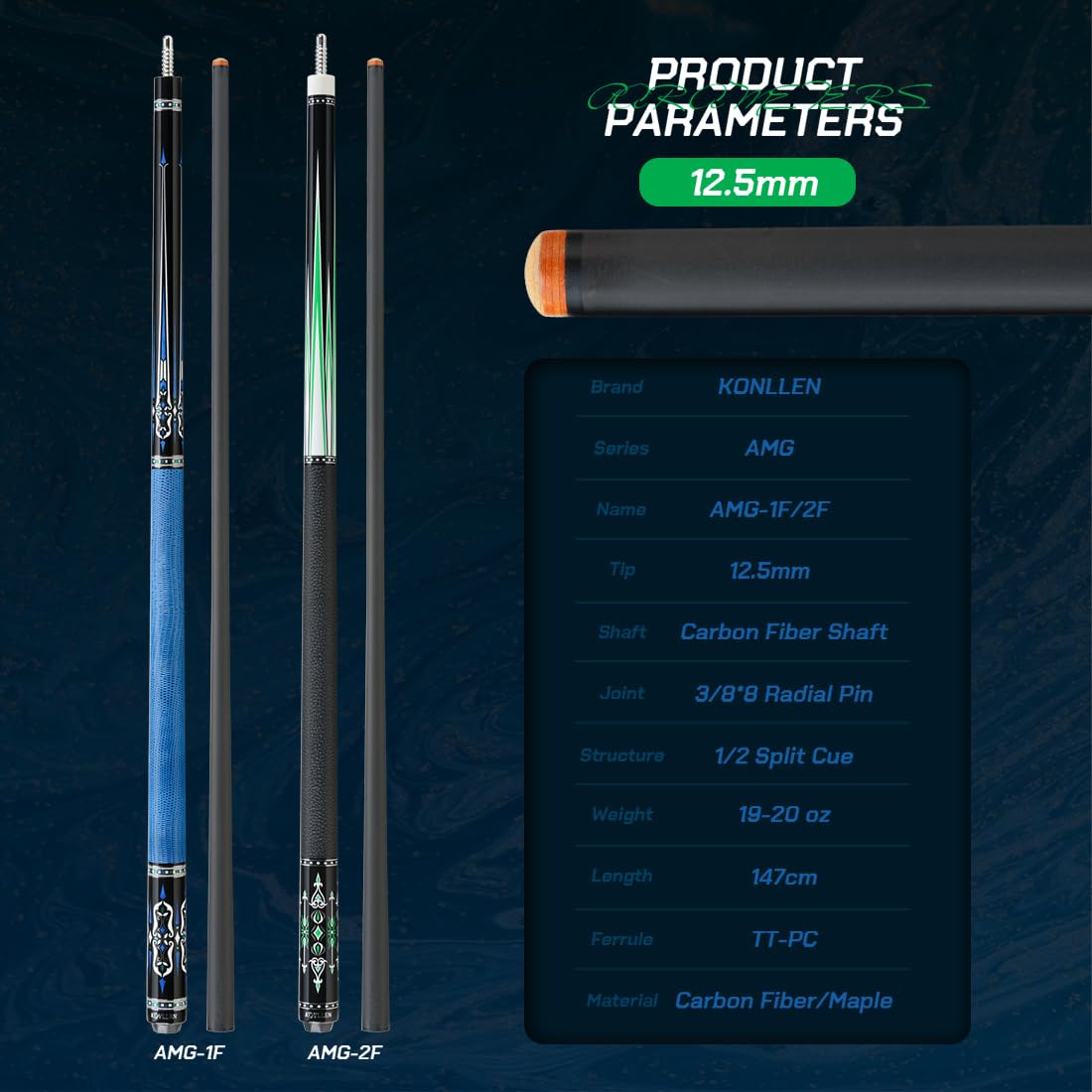 KONLLEN 58" Carbon Fiber Pool Cue