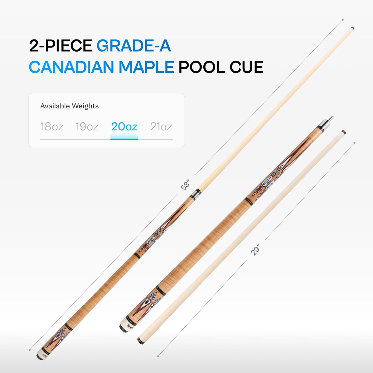 PEARSON Prestige 58" Maple Pool Cue