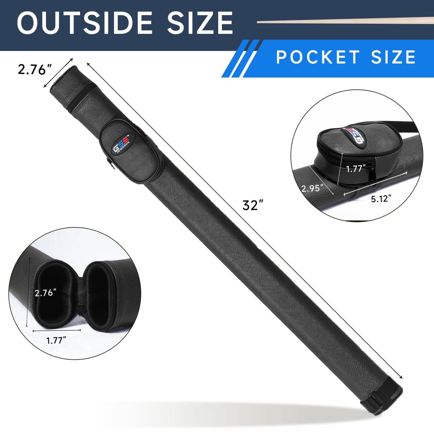 GSE Deluxe Hard Billiard Cue Case – 1x1