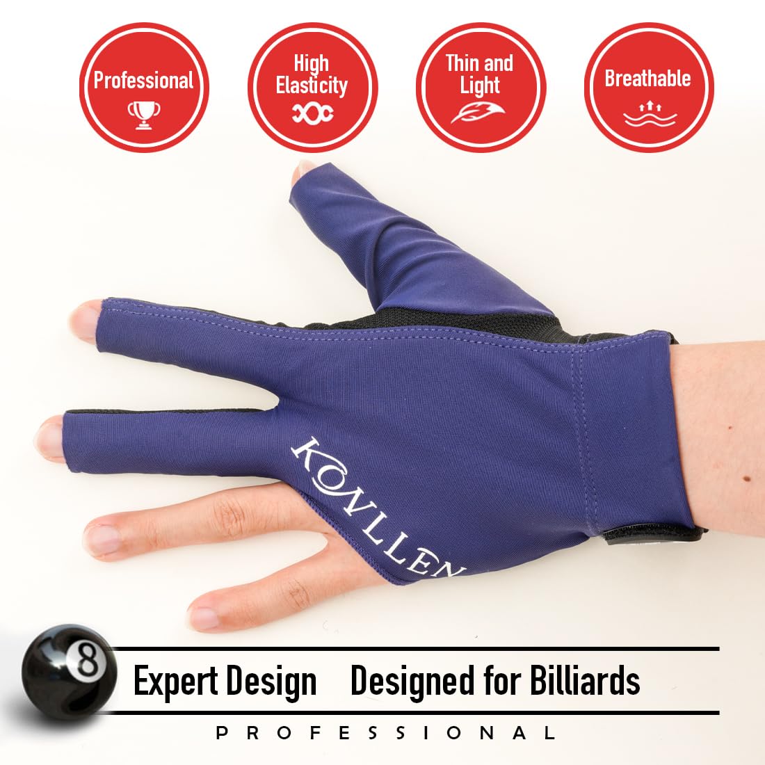 KONLLEN Adjustable Billiard Gloves