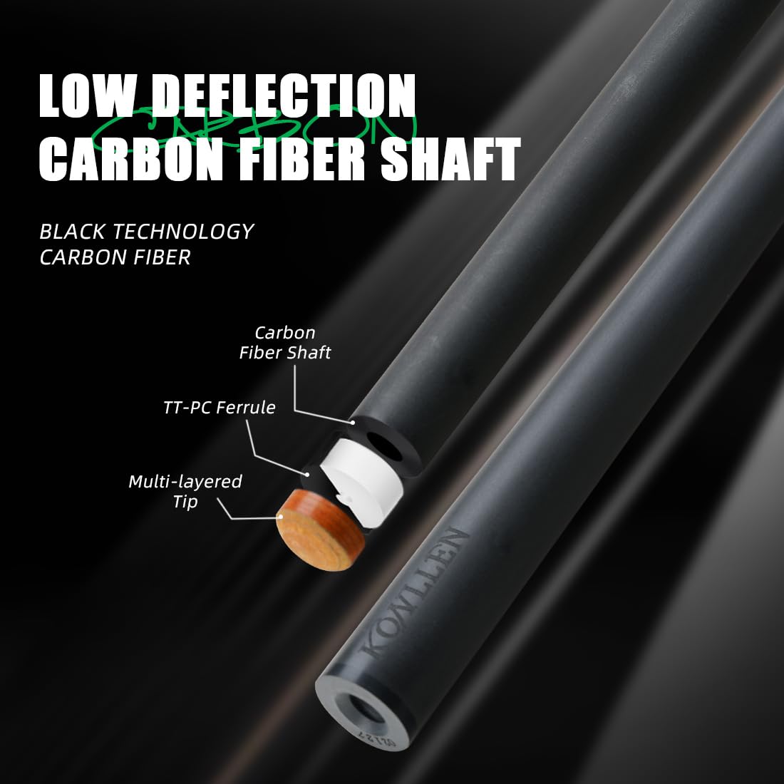 KONLLEN 58" Carbon Fiber Pool Cue