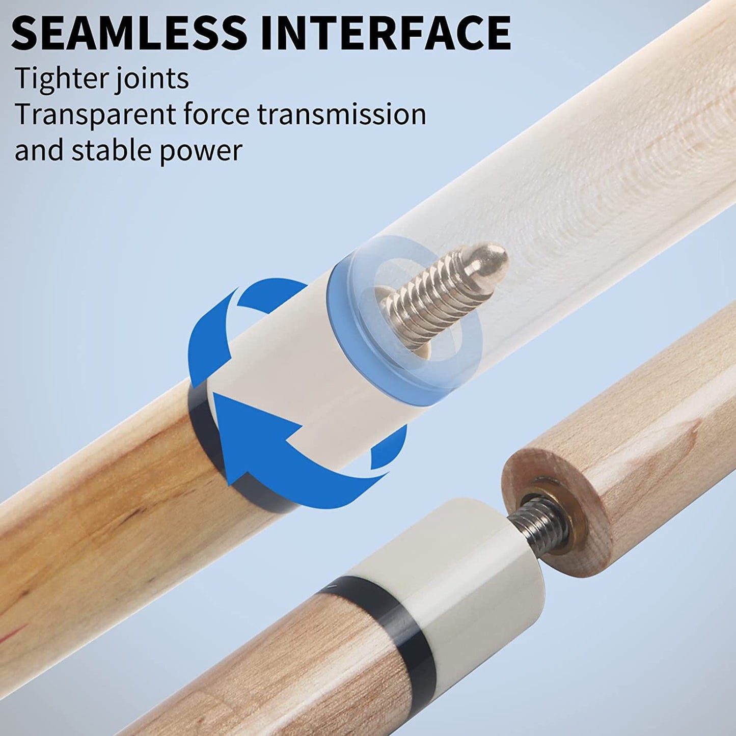 AKLOT 4x 58" Maple Pool Cues