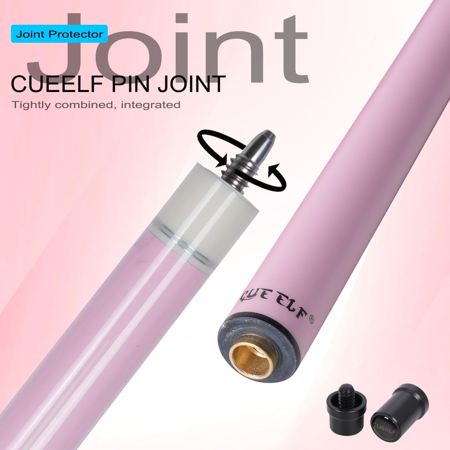 58" Carbon Fiber Pool Cue – Pink, Low Deflection