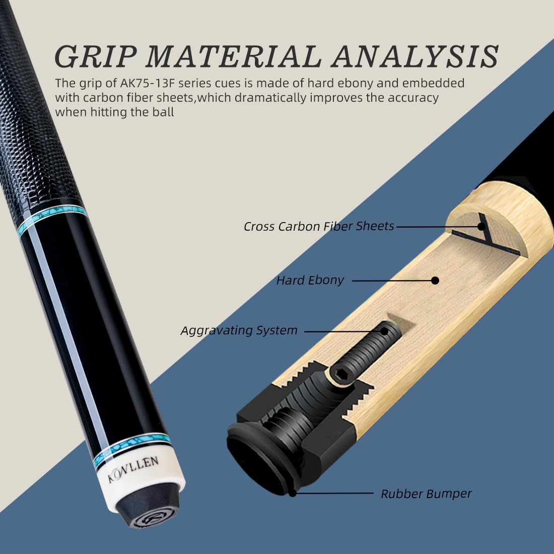 KONLLEN 58" Carbon Fiber Pool Cue