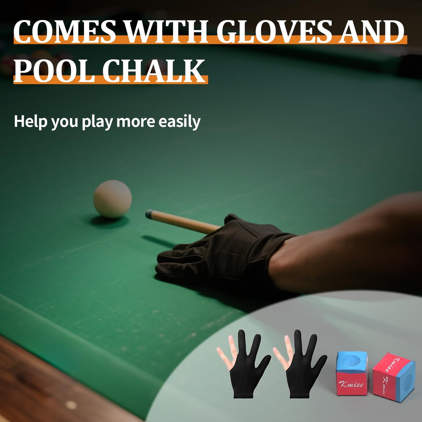 Kmise 58" Maple Pool Cue Set – 13mm Tips, 18-21oz