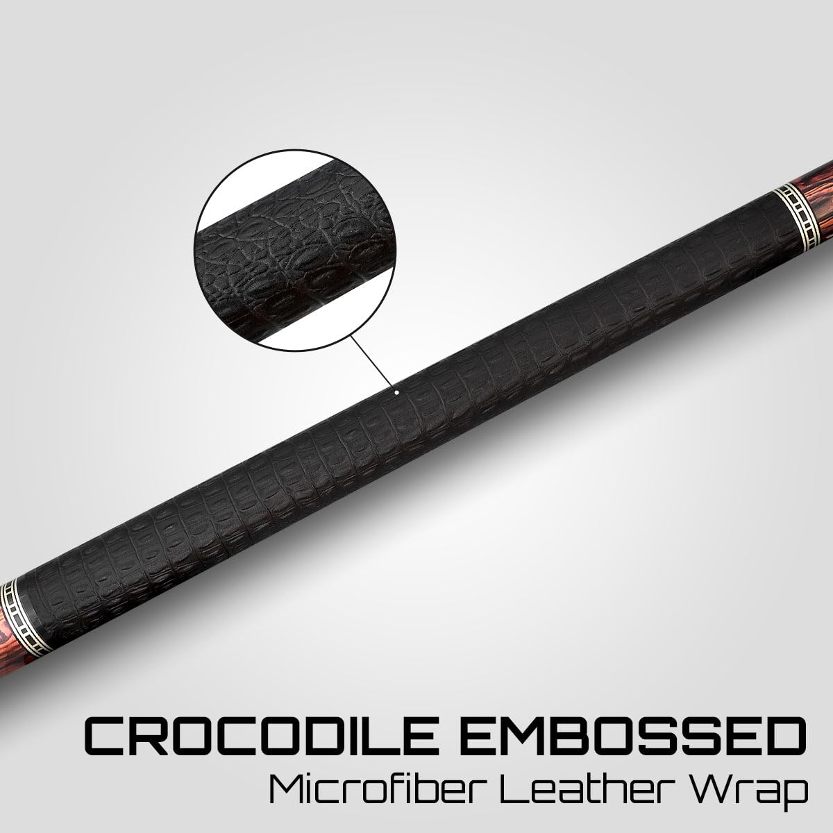RHINO Retro Pool Cue Crocodile Wrap