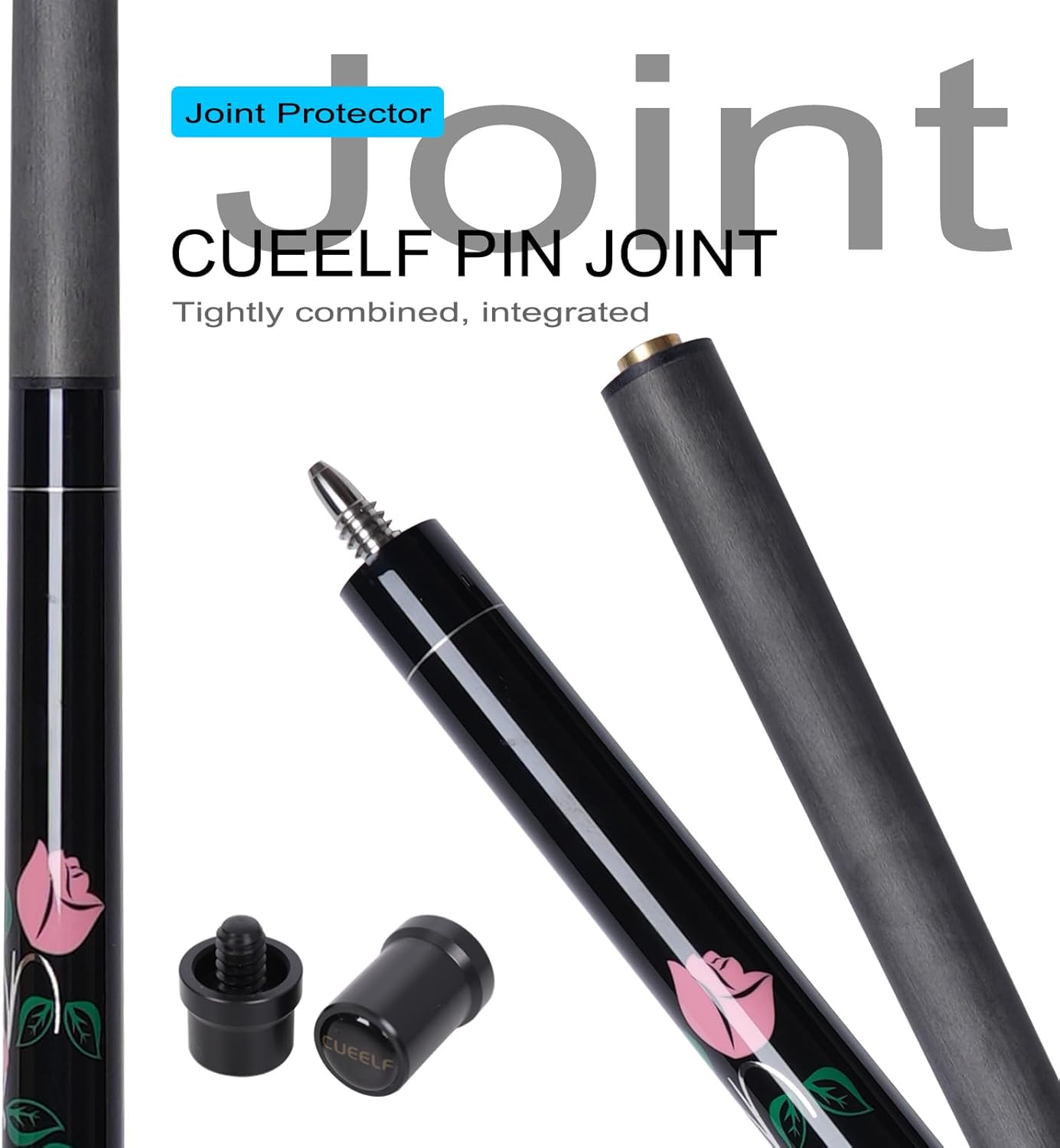 58" Carbon Fiber Pool Cue – Pink, Low Deflection