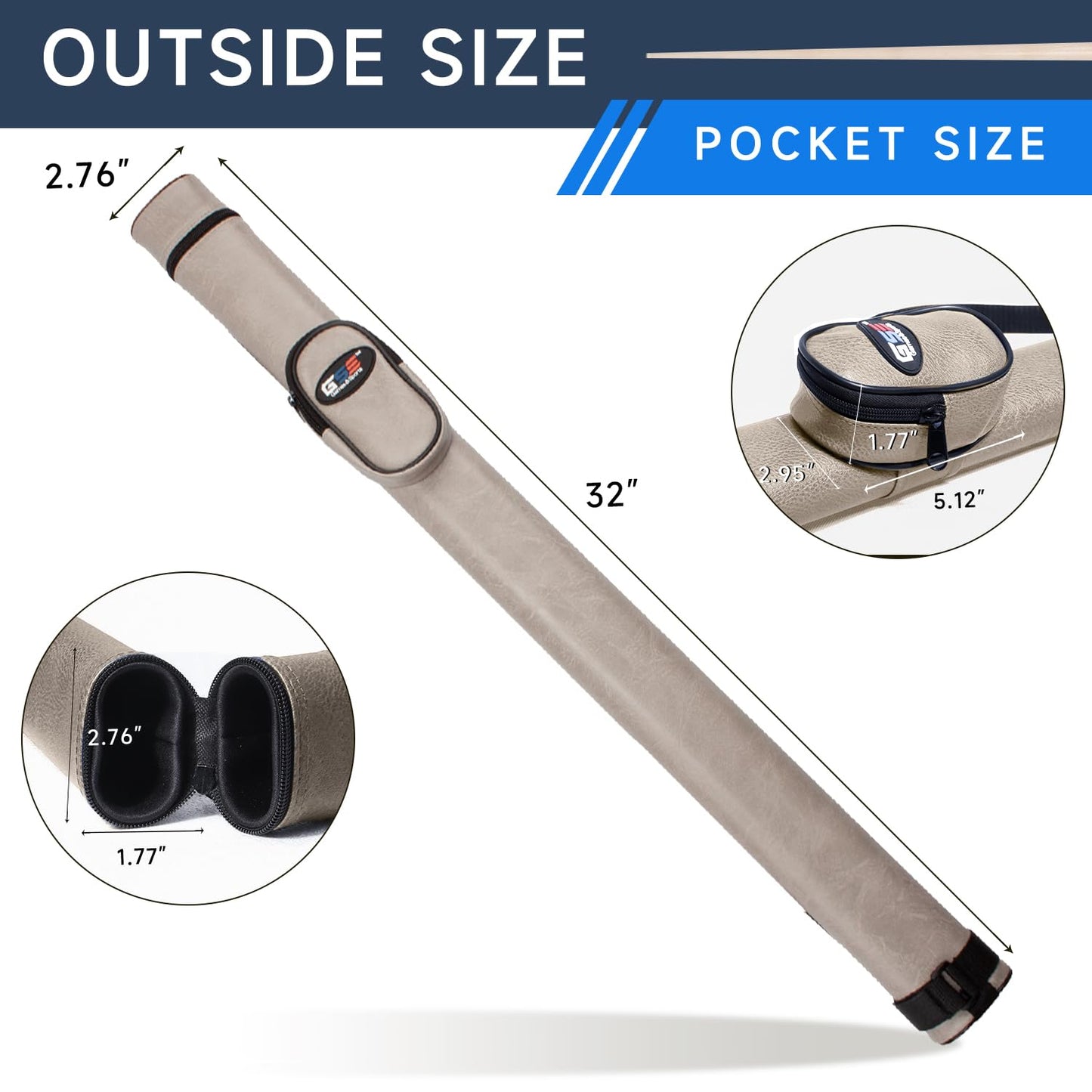 GSE Deluxe Hard Billiard Cue Case – 1x1