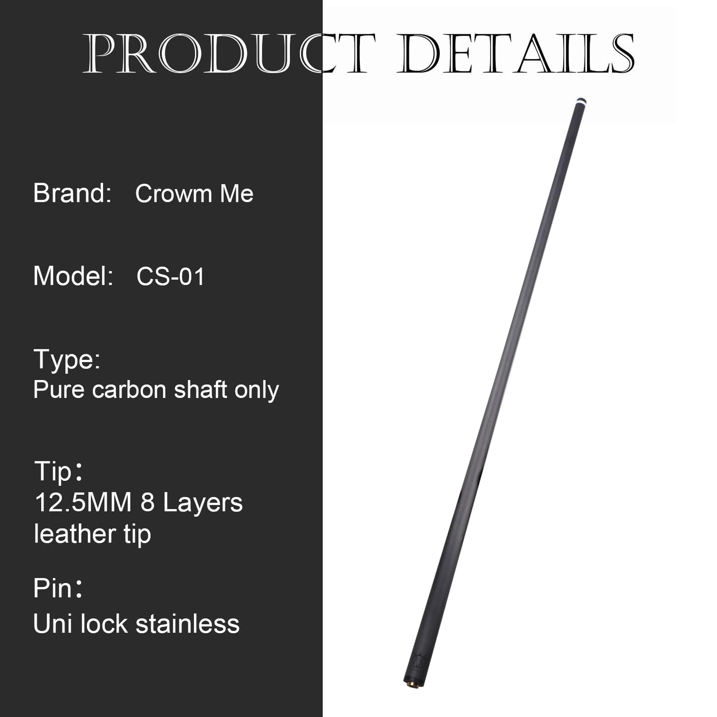 CROWN ME Carbon Fiber Pool Cue