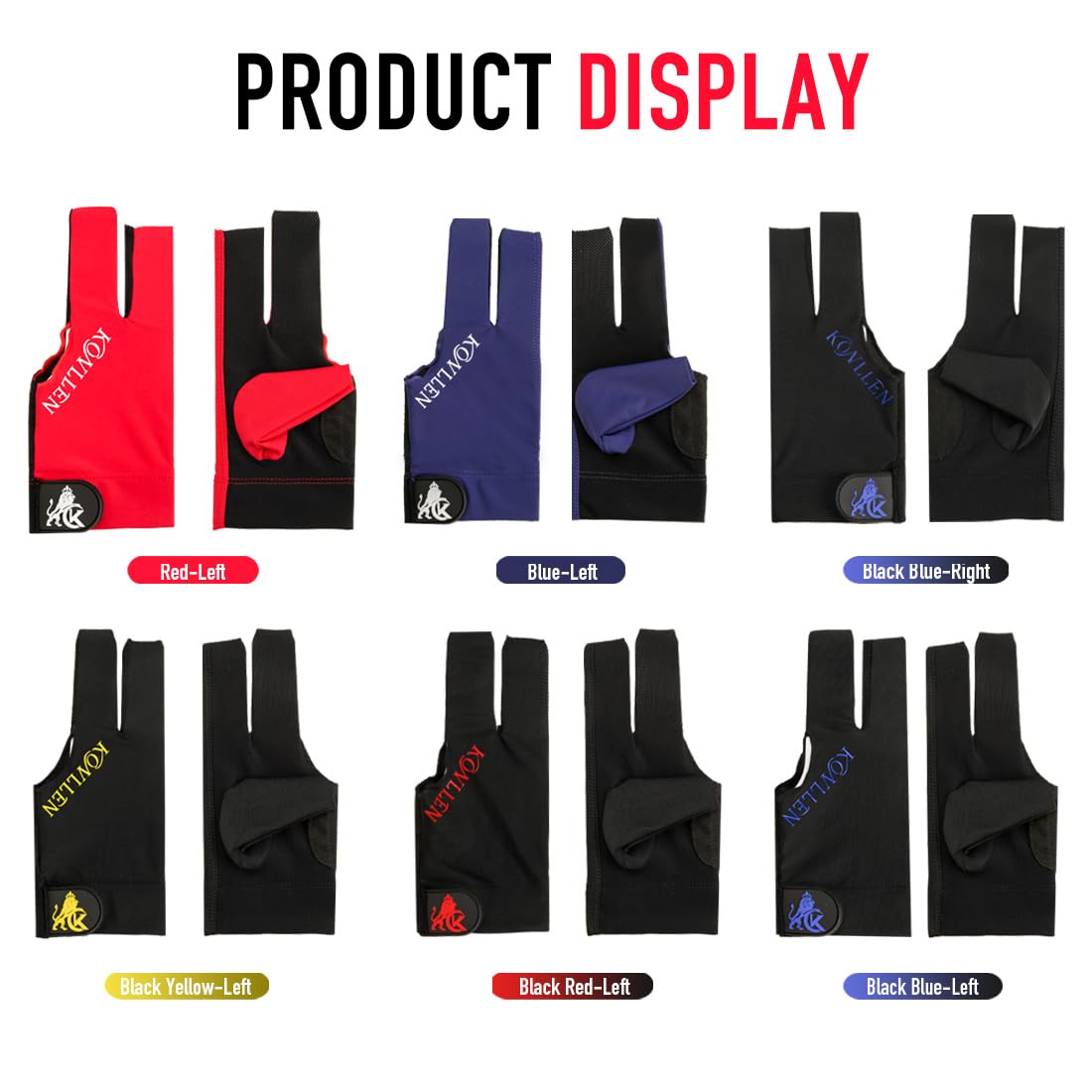 KONLLEN Adjustable Billiard Gloves