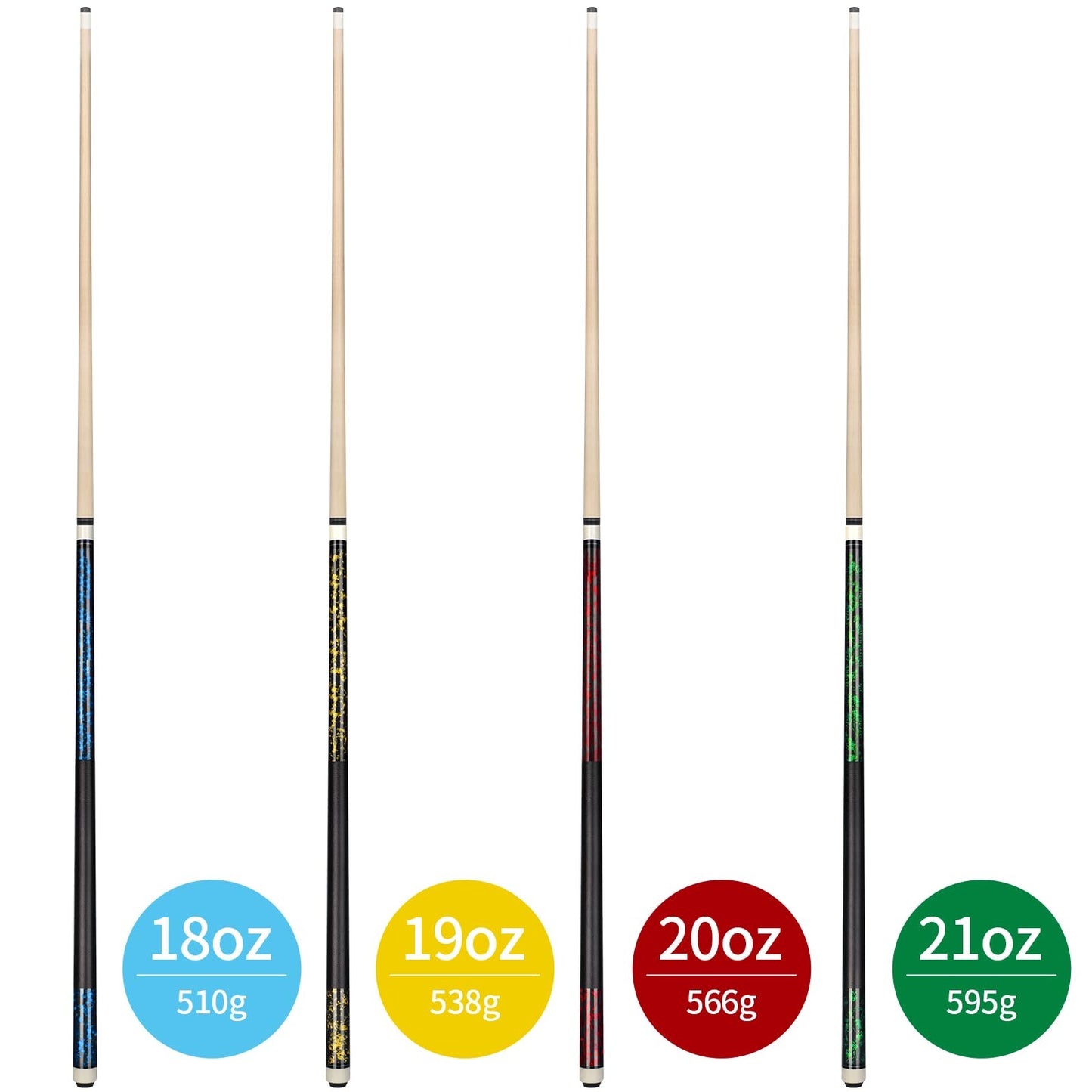 LOTKEY 4-Piece Pool Cue Set