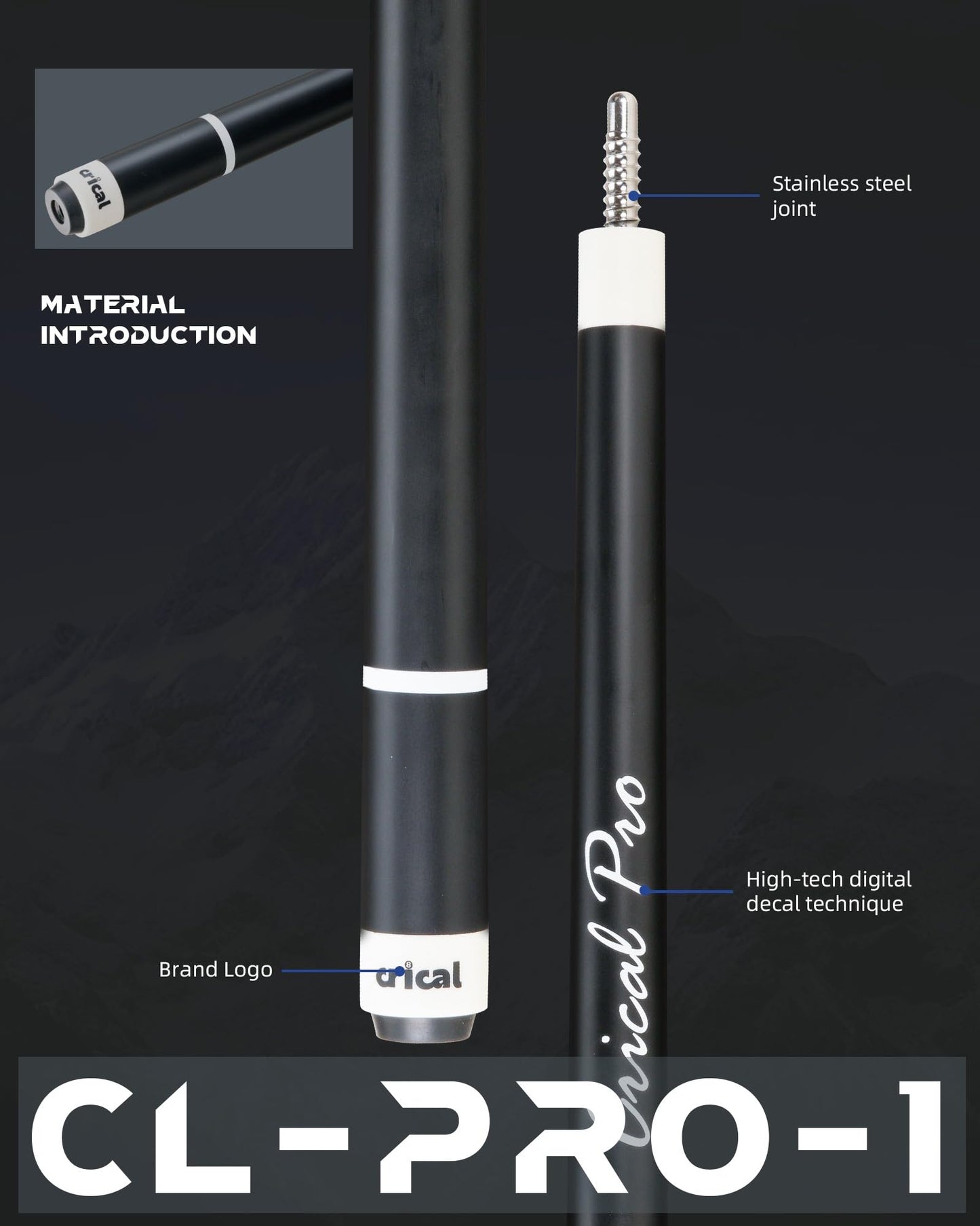 CRICAL 58" Carbon Fiber Pool Cue