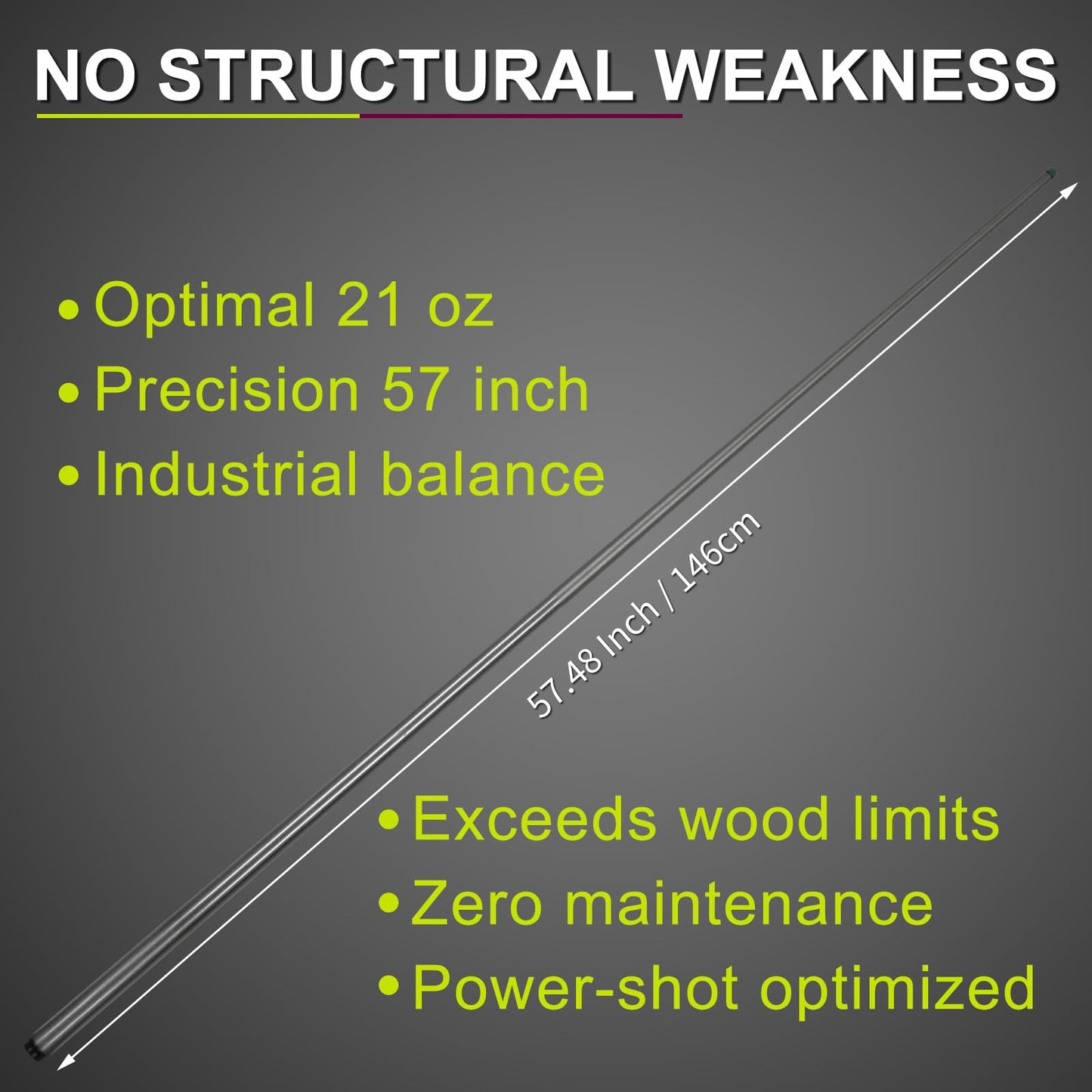 58" Fiberglass Graphite Pool Cue Sticks – 18-21oz