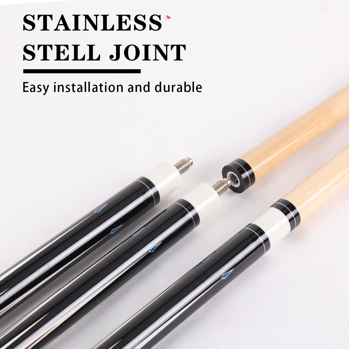 58" Canadian Maple Pool Cue – 13mm Tip