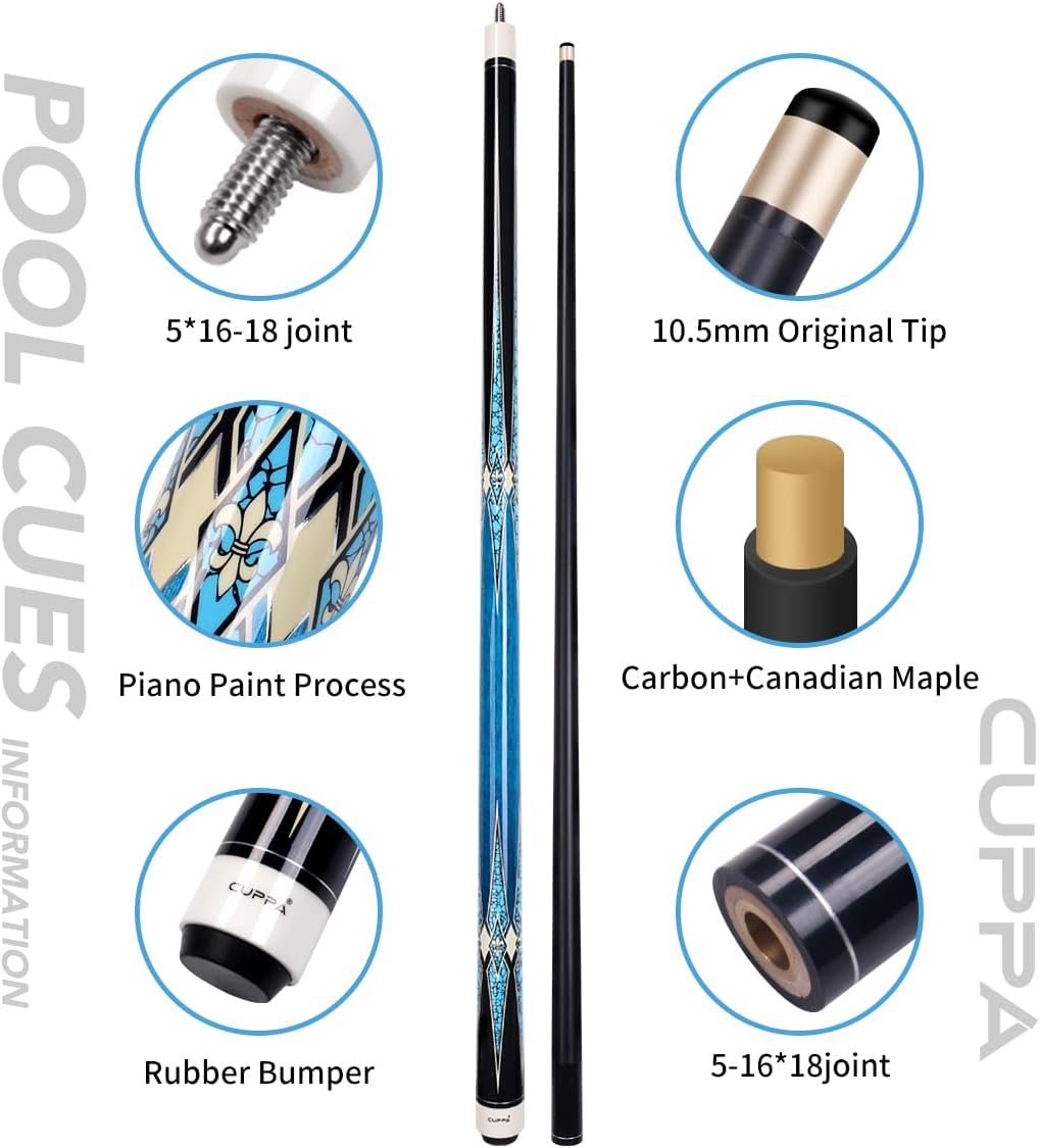 CUPPA 58" Maple & Carbon Fiber Cue