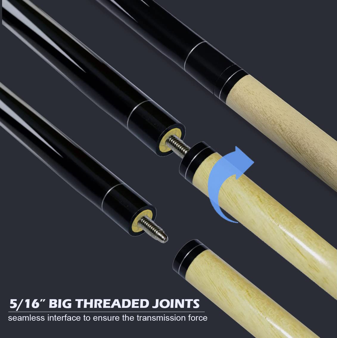 Pool Cue Set – 2 or 4 Pack, 58", 13mm Tip