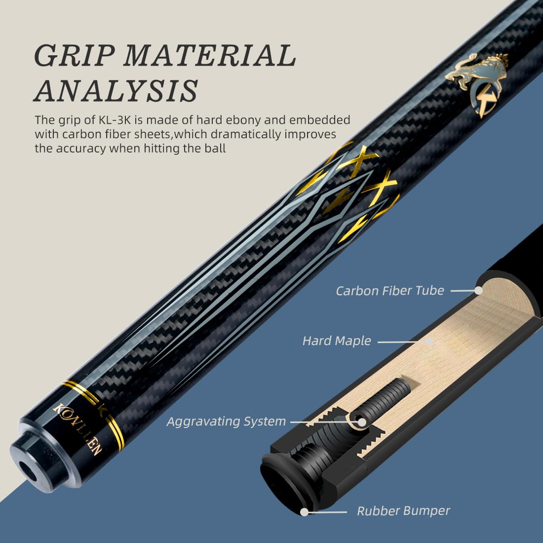 KONLLEN 58" Carbon Fiber Pool Cue