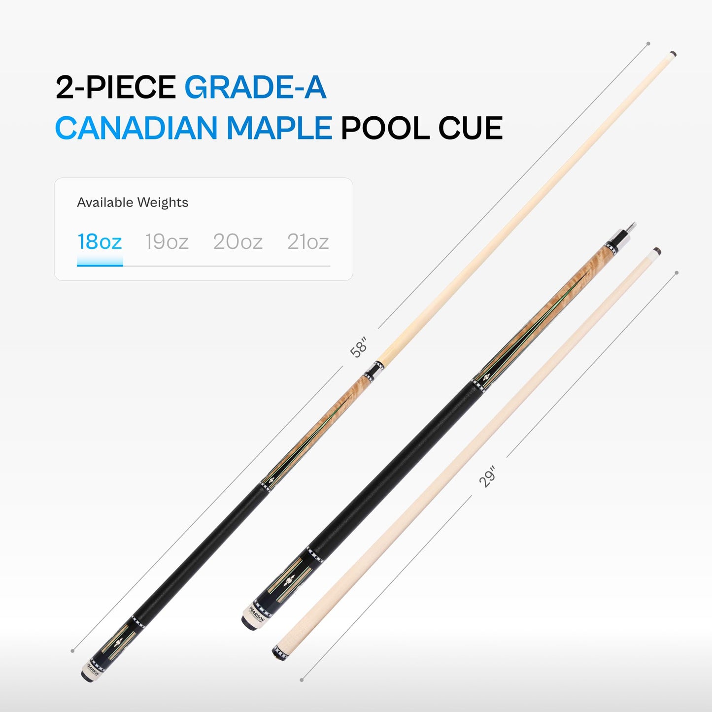 PEARSON Prestige 58" Maple Pool Cue