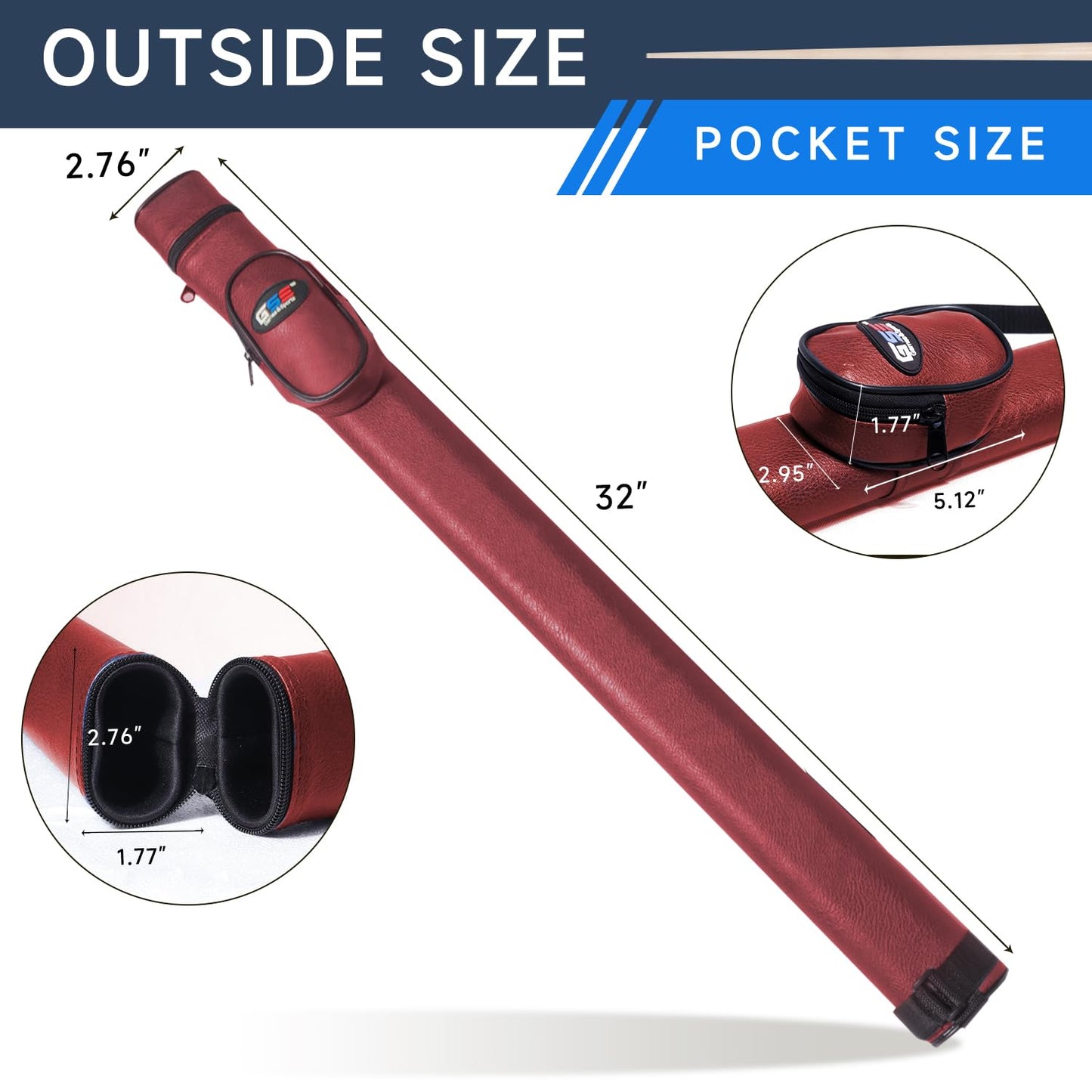 GSE Deluxe Hard Billiard Cue Case – 1x1