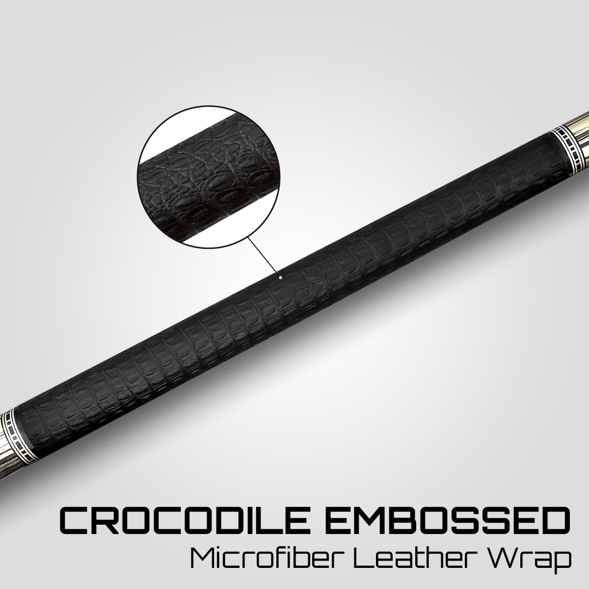 RHINO Retro Pool Cue Crocodile Wrap