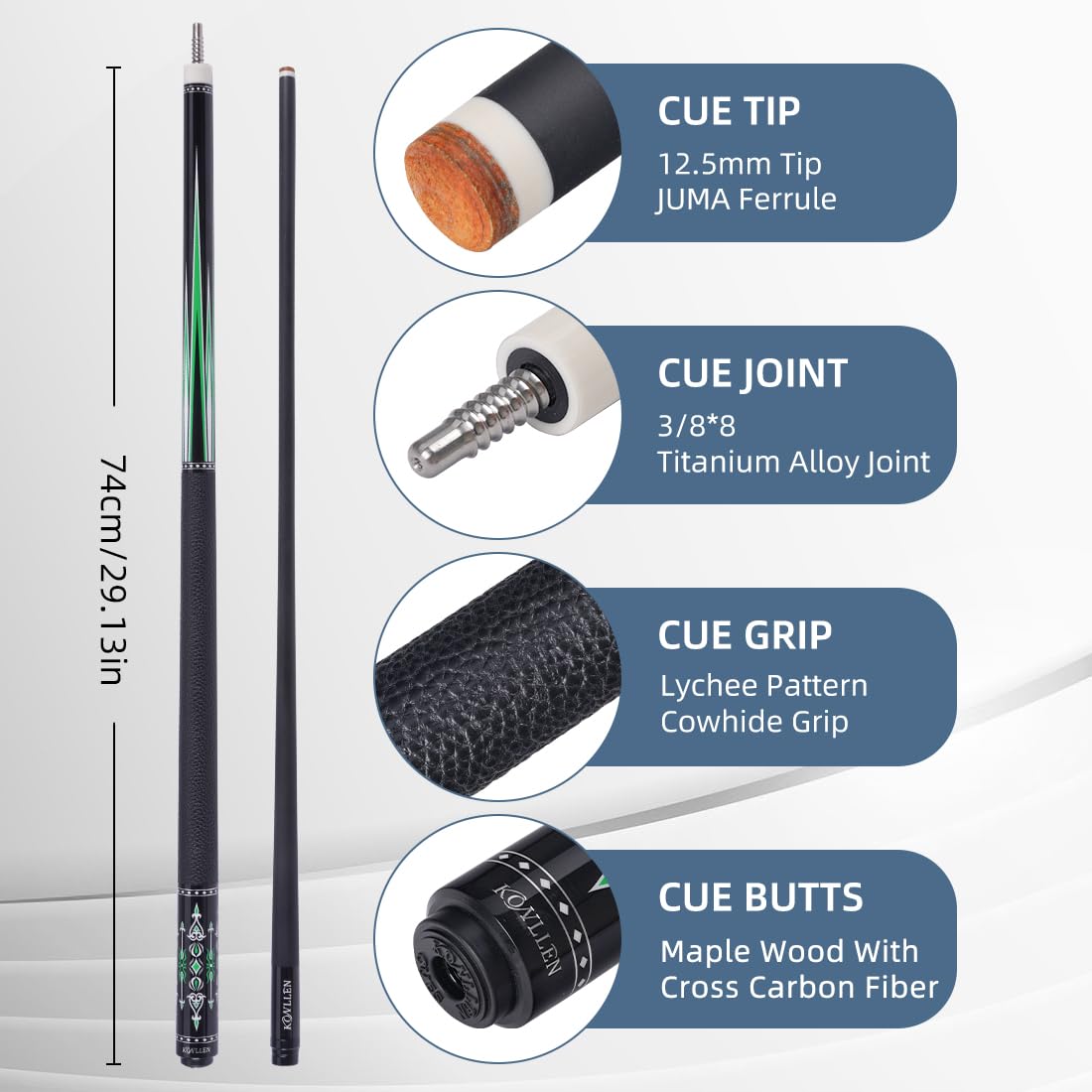 KONLLEN 58" Carbon Fiber Pool Cue