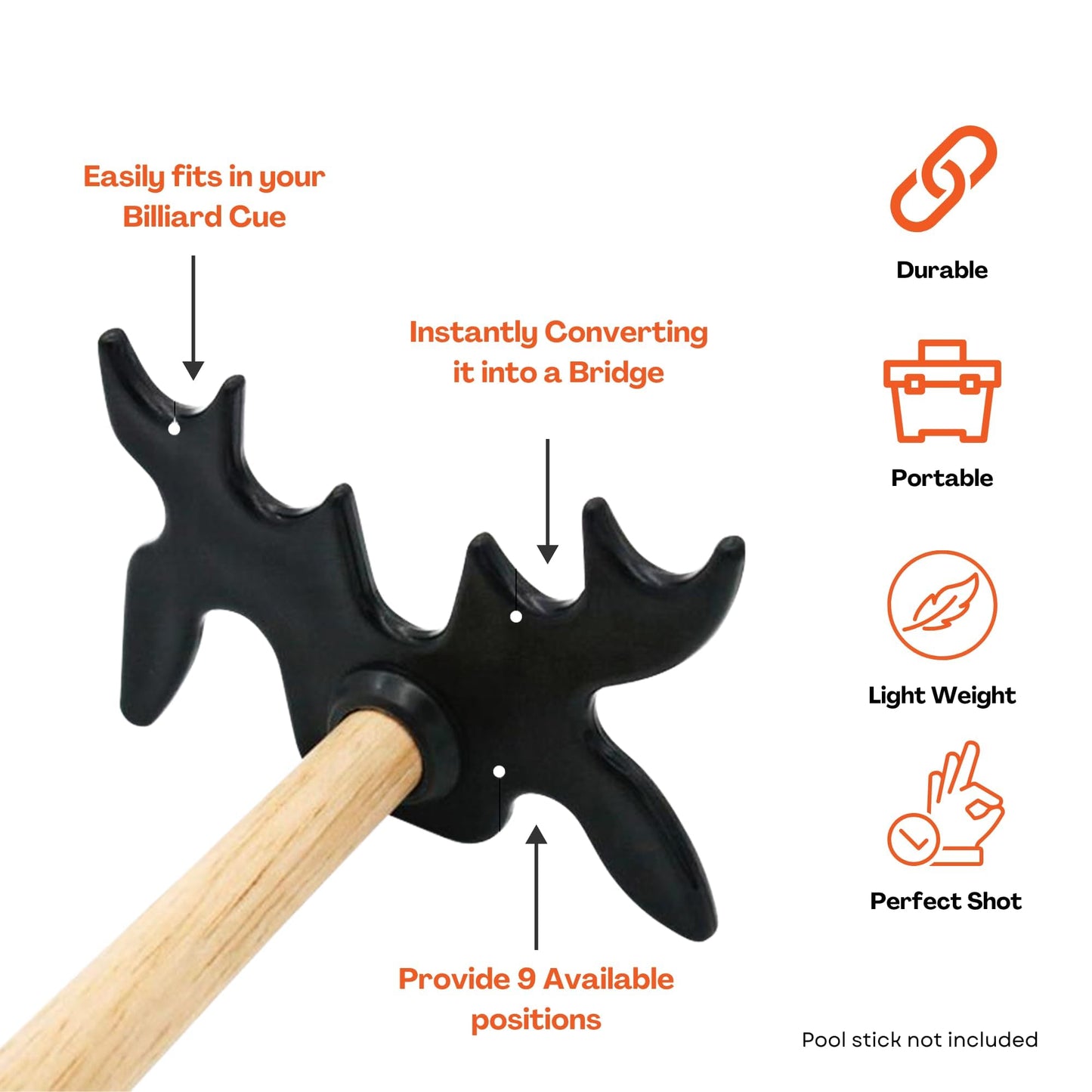 Slip-On Portable Moosehead Bridge Cue Rest