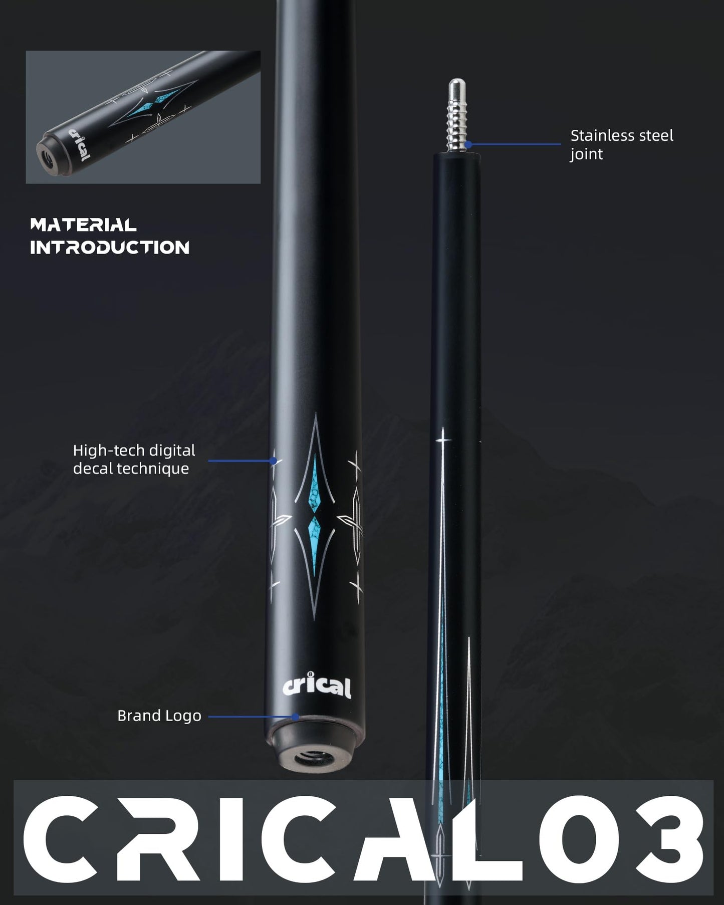 CRICAL 58" Carbon Fiber Pool Cue
