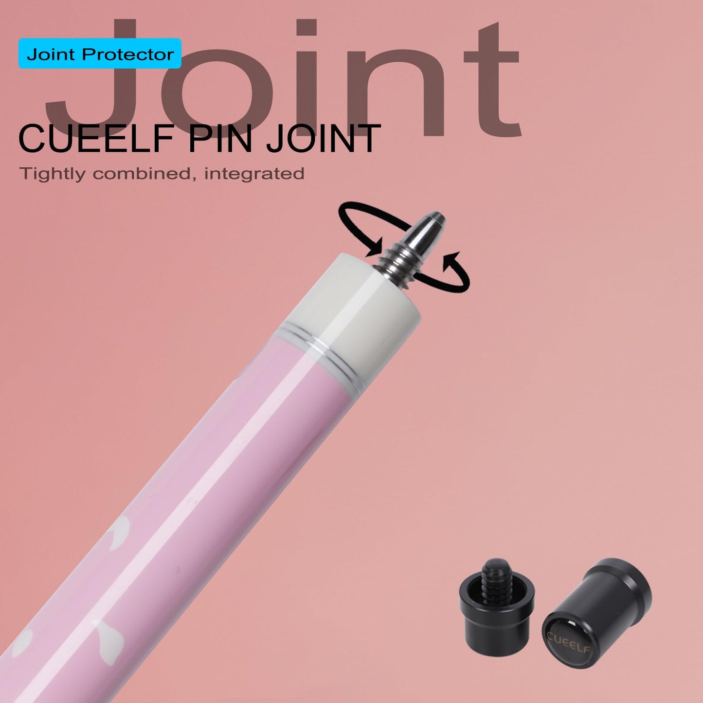 58" Carbon Fiber Pool Cue – Pink, Low Deflection