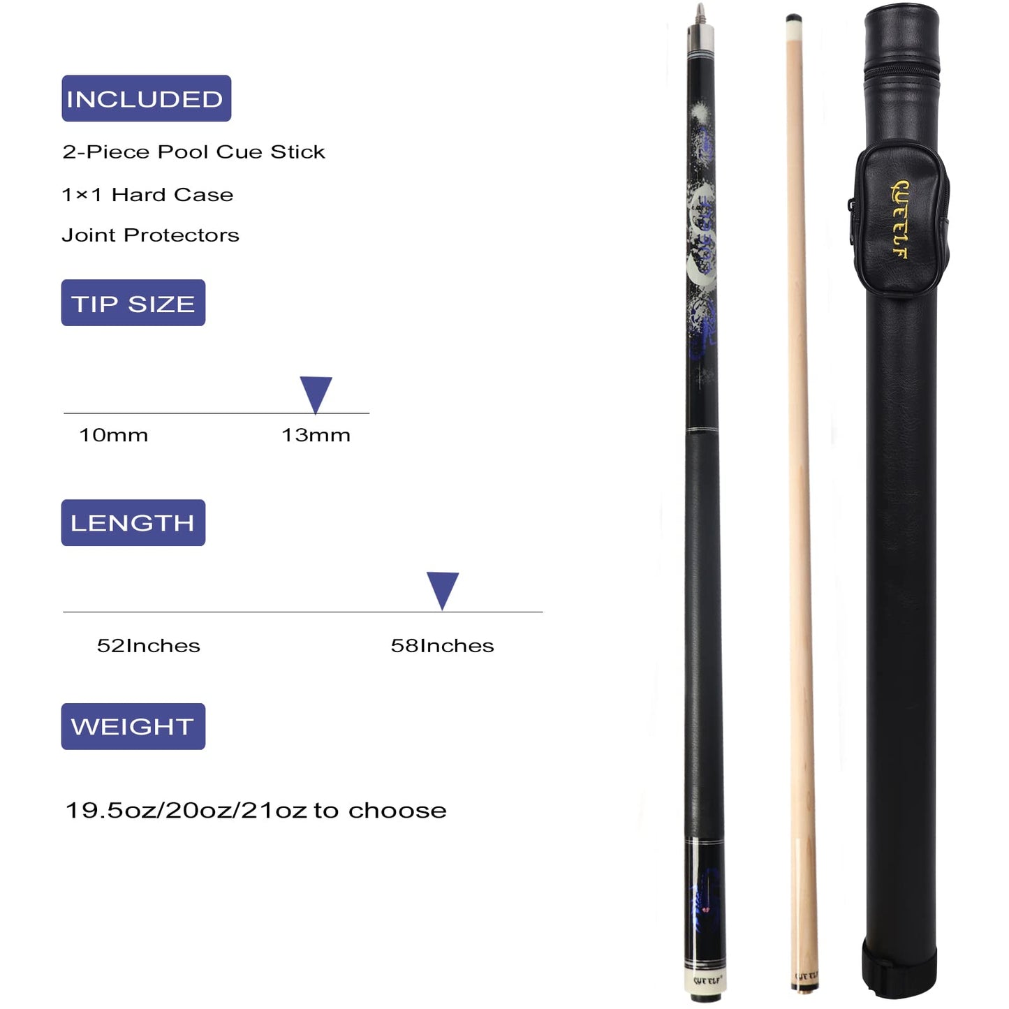 Professional Pool Cue Stick 19.5-21oz