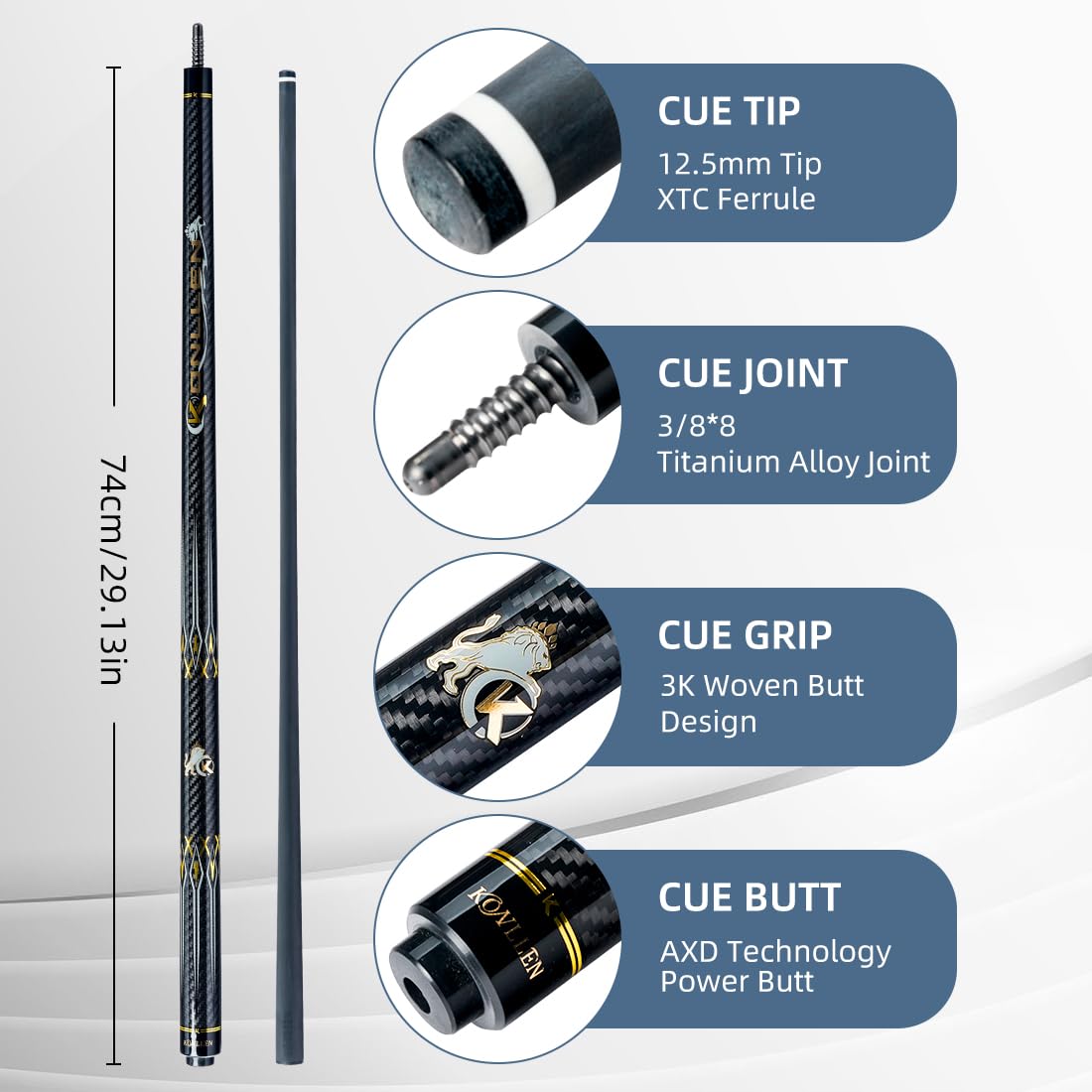 KONLLEN 58" Carbon Fiber Pool Cue